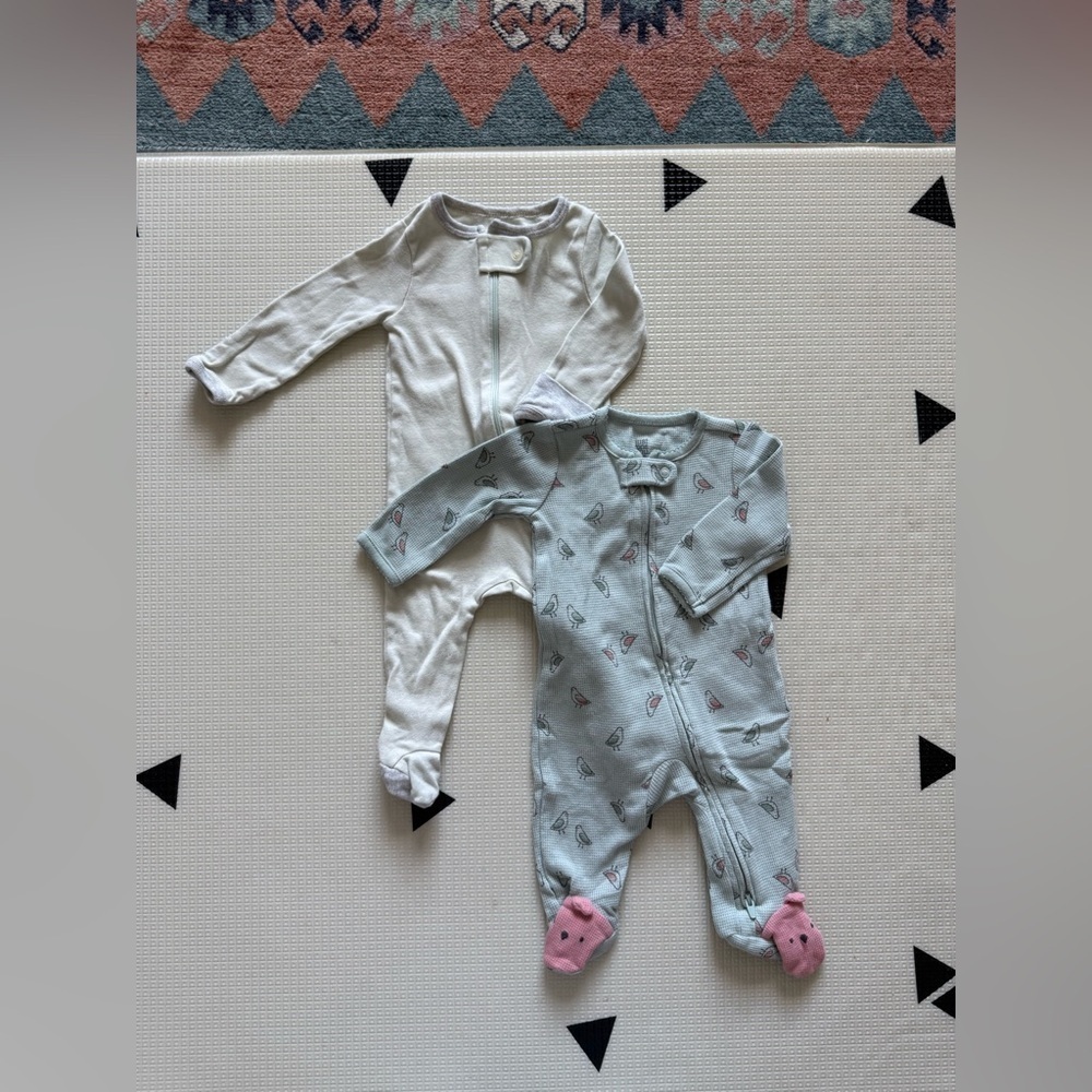 Cloud island|Baby girl Cozy One Piece bundle of footie pajamas,novelty print•